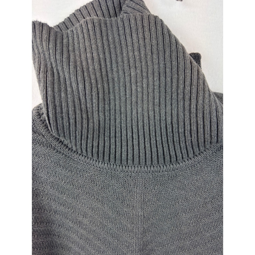 Style‎ & Co Sweater Womens Medium Gray Cowl Mock Neck Ribbed Side Slit Tunic - Picture 5 of 9
